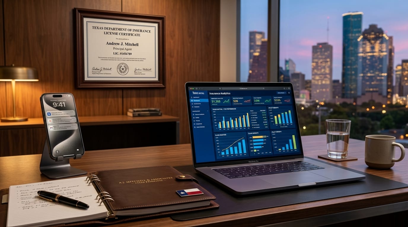 Executive desk workspace of Texas principal broker Gianna Sgambelluri